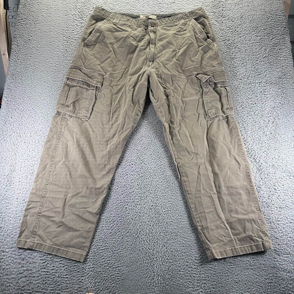 Wrangler Pant Mens 40x30 Brown Cotton Cargo Straight Leg Utility Workwear Hiking